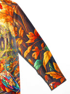 Oceanlyte Men's Graphic Parrots In Autumn Forest Print Long Sleeve Shirt with Chest Pocket