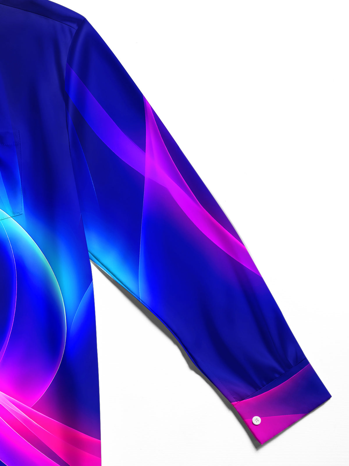 Oceanlyte Men's Abstract Swirling Gradient Waves Print Long Sleeve Shirt with Chest Pocket