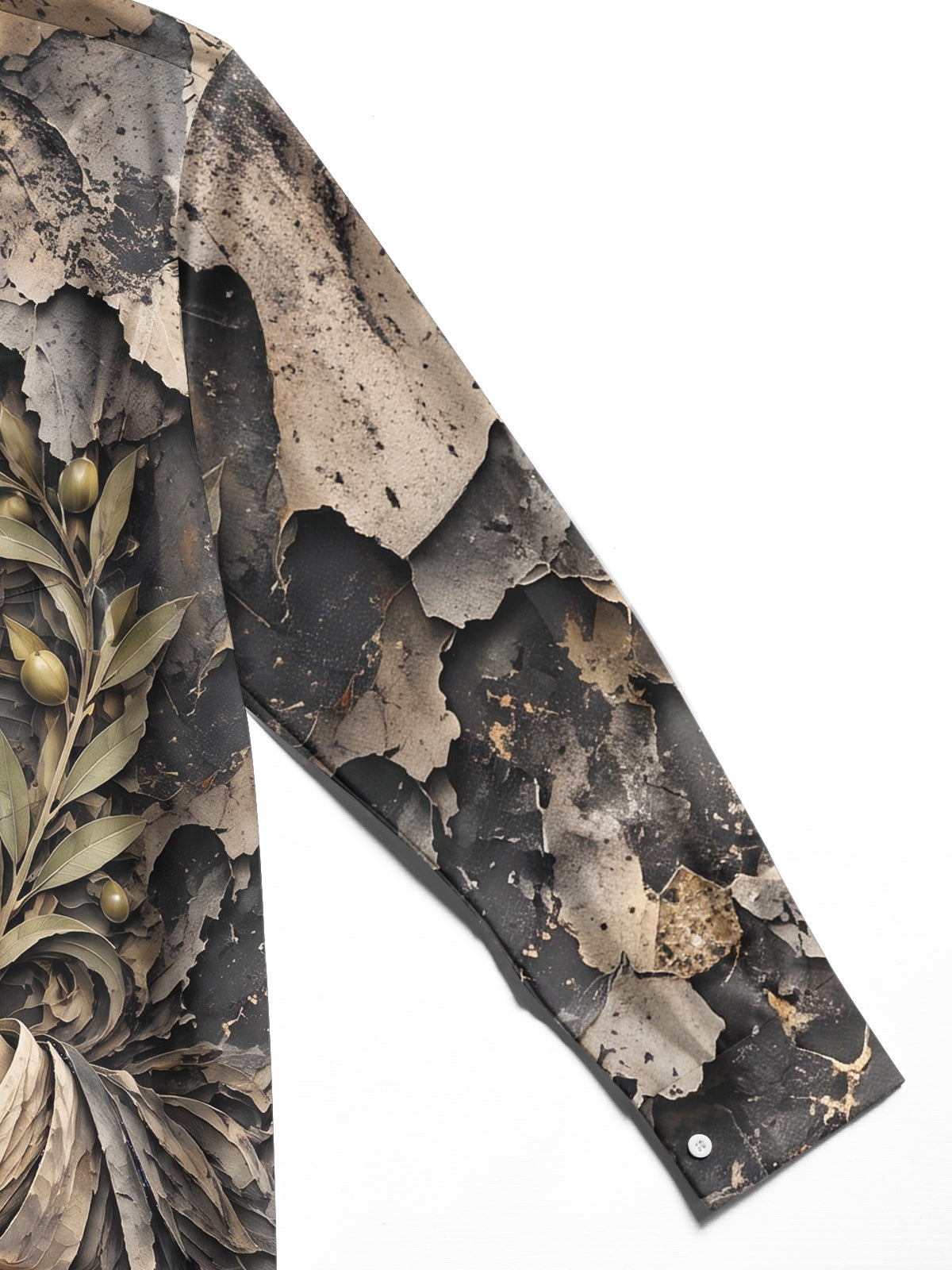 Oceanlyte Men's Long Sleeve Shirt - Praying Hands And Cross With Olive Branches Print with Chest Pocket