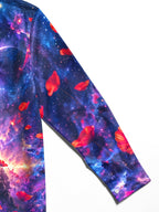 Oceanlyte Men's Long Sleeve Shirt - The "Echoes of the Fallen" Soldier Silhouette And Red Poppies Against Galaxy Background Print with Chest Pocket