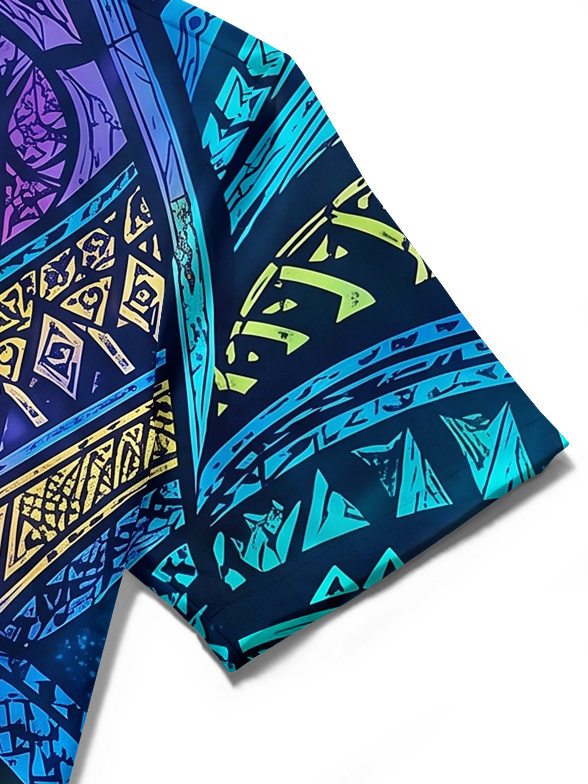 Oceanlyte Men's Graphic Colorful Geometric Totem Print Short Sleeve Shirt with Chest Pocket