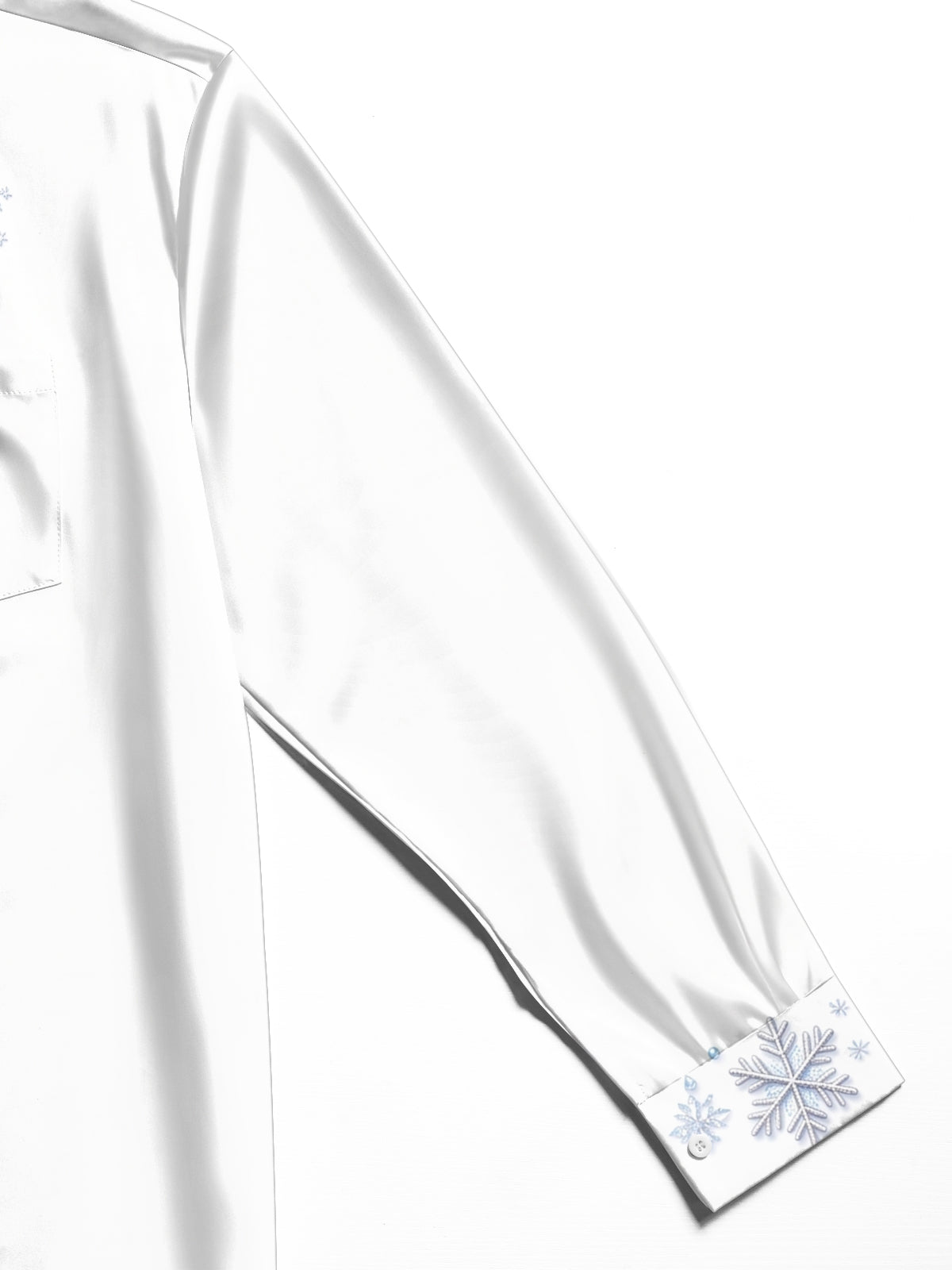 Oceanlyte Men's Christmas Ornaments And Snowflakes Print Long Sleeve Shirt with Chest Pocket