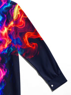 Oceanlyte Men's Abstract Abstract Color Smoke Print Long Sleeve Shirt with Chest Pocket