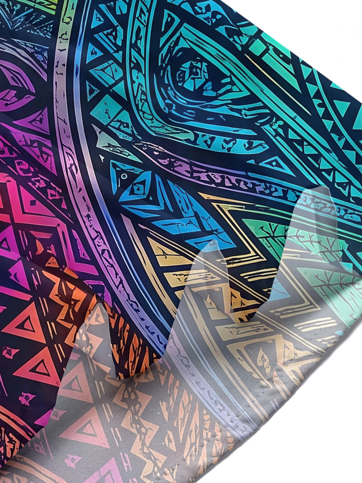 Oceanlyte Men's Graphic Colorful Geometric Totem Print Short Sleeve Shirt with Chest Pocket