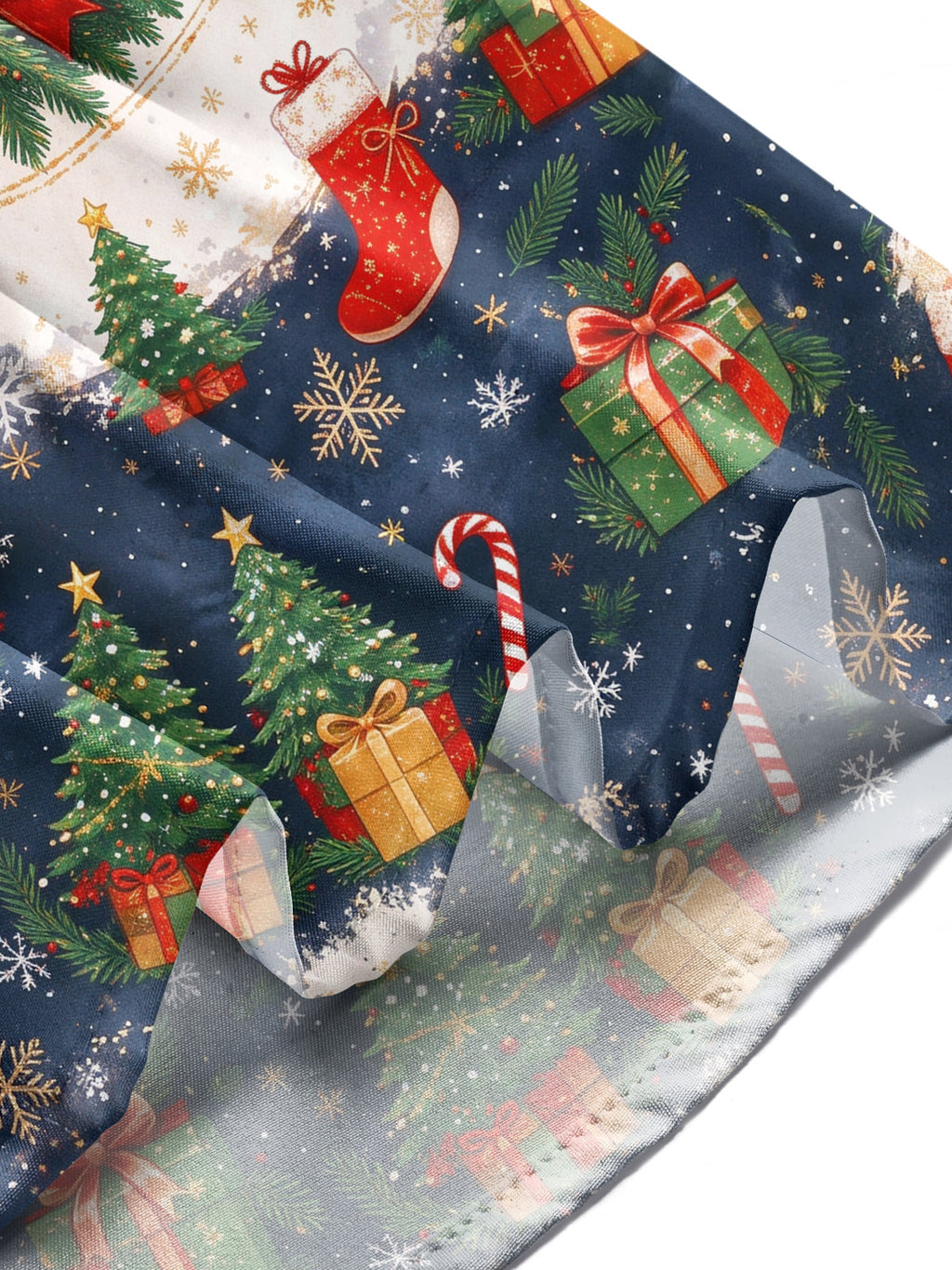 Oceanlyte Men's Christmas Wreath With Red Bows Print Long Sleeve Shirt with Chest Pocket