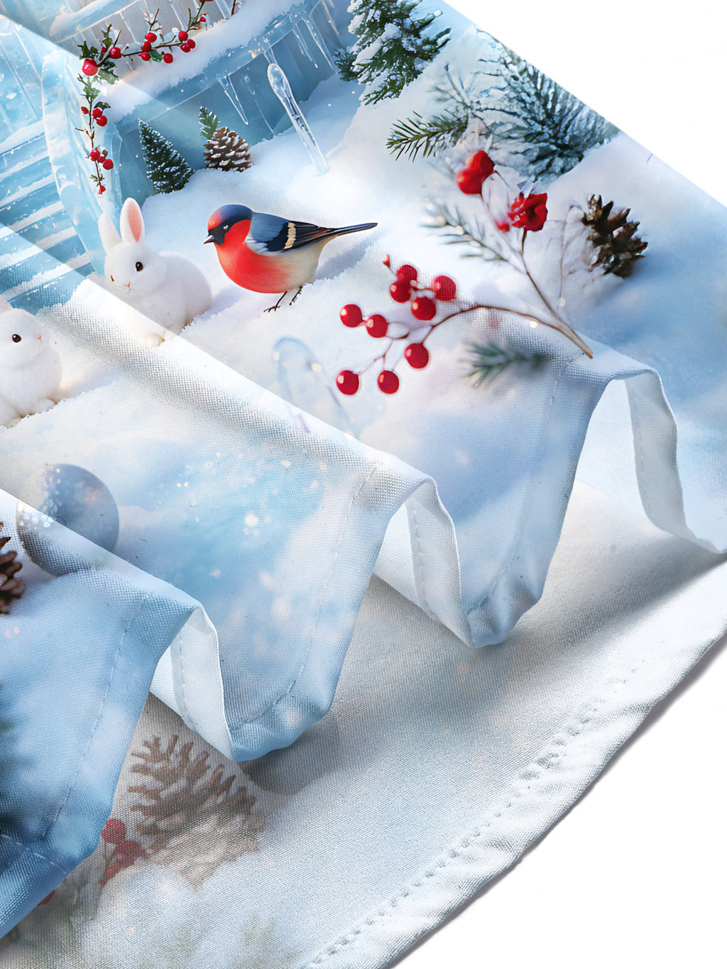 Oceanlyte Men's Long Sleeve Shirt - Winter Cabin With Snowy Christmas Tree Roof Print with Chest Pocket