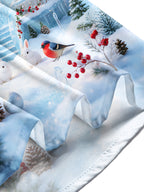 Oceanlyte Men's Long Sleeve Shirt - Winter Cabin With Snowy Christmas Tree Roof Print with Chest Pocket