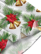 Oceanlyte Men's Hawaiian Christmas Poinsettia And Bells Print Long Sleeve Shirt