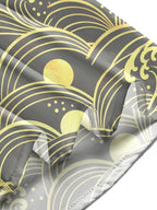 Oceanlyte Men's Hawaiian Japanese Wave Pattern With Sun Long Sleeve Shirt with Chest Pocket