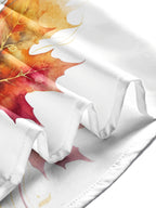 Oceanlyte Men's Autumn Maple Leaves And Music Score Print Long Sleeve Shirt with Chest Pocket