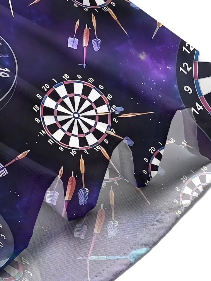Oceanlyte Men's Printed Dartboard Pattern Short Sleeve Shirt with Chest Pocket