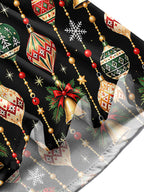 Oceanlyte Men's Printed Christmas Ornaments Print Long Sleeve Shirt with Chest Pocket