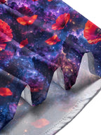 Oceanlyte Men's Long Sleeve Shirt - The "Echoes of the Fallen" Soldier Silhouette And Red Poppies Against Galaxy Background Print with Chest Pocket