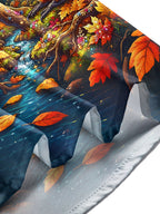 Oceanlyte Men's Graphic Parrots In Autumn Forest Print Long Sleeve Shirt with Chest Pocket
