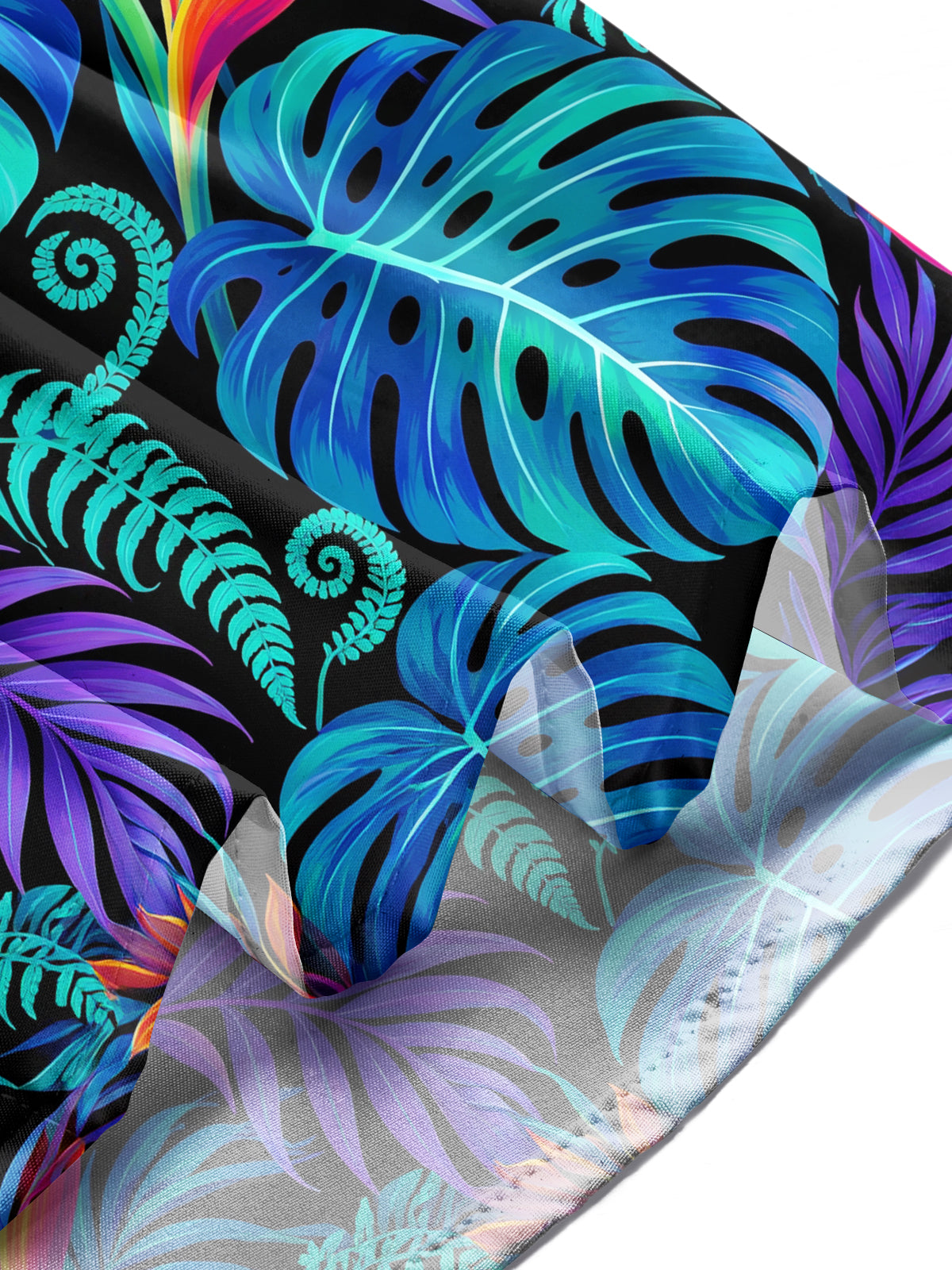 Oceanlyte Men's Long Sleeve Shirt - Tropical Leaves And Bird Of Paradise Flowers Print with Chest Pocket