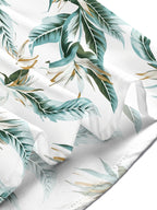 Oceanlyte Men's Hawaiian Tropical Leaf Print Short Sleeve Shirt with Chest Pocket