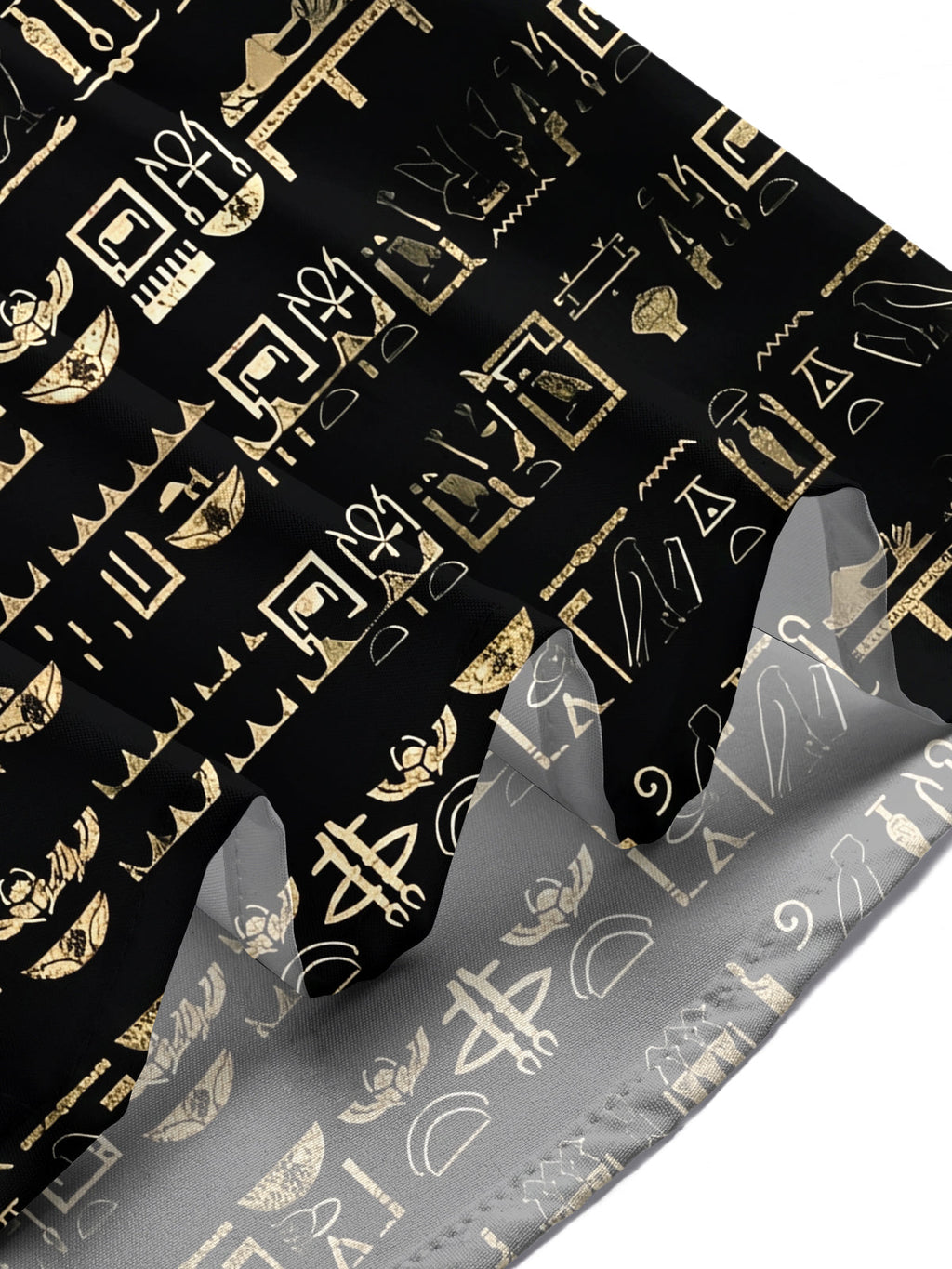Oceanlyte Men's Vintage Style Egyptian Hieroglyphs Print Short Sleeve Shirt with Chest Pocket