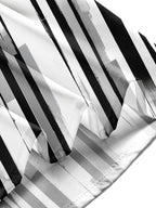 Oceanlyte Men's Long Sleeve Shirt - Black And White Striped Pattern With Cross Motifs with Chest Pocket