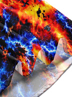 Oceanlyte Men's Tie Dye Abstract Lava And Lightning Pattern Long Sleeve Shirt with Chest Pocket
