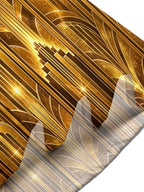 Oceanlyte Men's Short Sleeve Shirt - Art Deco Geometric Gold Lines And Arches Print with Chest Pocket