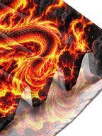 Oceanlyte Men's Graphic Flame Dragon Print Long Sleeve Shirt with Chest Pocket