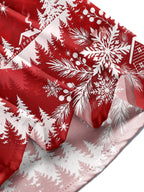 Oceanlyte Men's Printed Snowflakes Print Winter Forest Print Long Sleeve Shirt with Chest Pocket