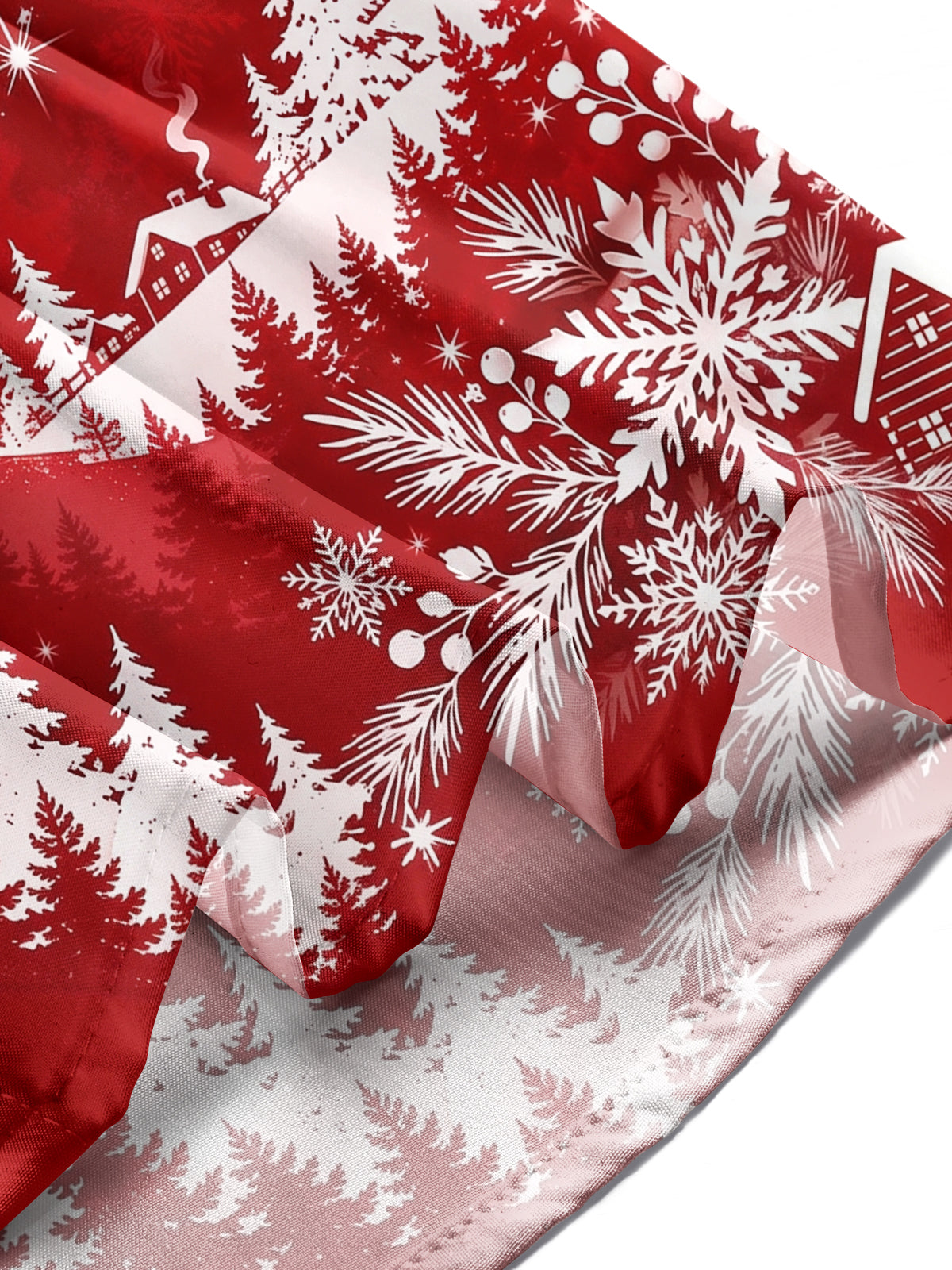 Oceanlyte Men's Printed Snowflakes Print Winter Forest Print Long Sleeve Shirt with Chest Pocket