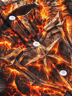 Oceanlyte Men's Long Sleeve Shirt - The "Forged in Fire" Lava And Winged Helmet With Star Shield Print with Chest Pocket