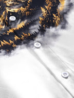 Oceanlyte Men's Printed Starry Sky Mountains And Forest Print Long Sleeve Shirt with Chest Pocket