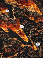 Oceanlyte Men's Abstract Geometric Lava And Wave Lines Print Long Sleeve Shirt with Chest Pocket