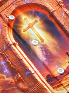 Oceanlyte Men's Long Sleeve Shirt - Desert Arch And Glowing Cross With Galaxy Sky Print with Chest Pocket