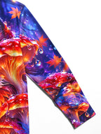 Oceanlyte Men's Fox And Mushrooms With Maple Leaves Print Long Sleeve Shirt with Chest Pocket