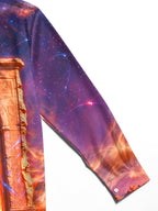Oceanlyte Men's Long Sleeve Shirt - Desert Arch And Glowing Cross With Galaxy Sky Print with Chest Pocket