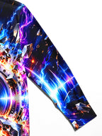 Oceanlyte Men's Long Sleeve Shirt - 3D Speaker With Lightning And Shattered Crystals Print with Chest Pocket