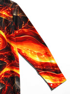 Oceanlyte Men's Printed Abstract Geometric Lava Flow Print Long Sleeve Shirt with Chest Pocket
