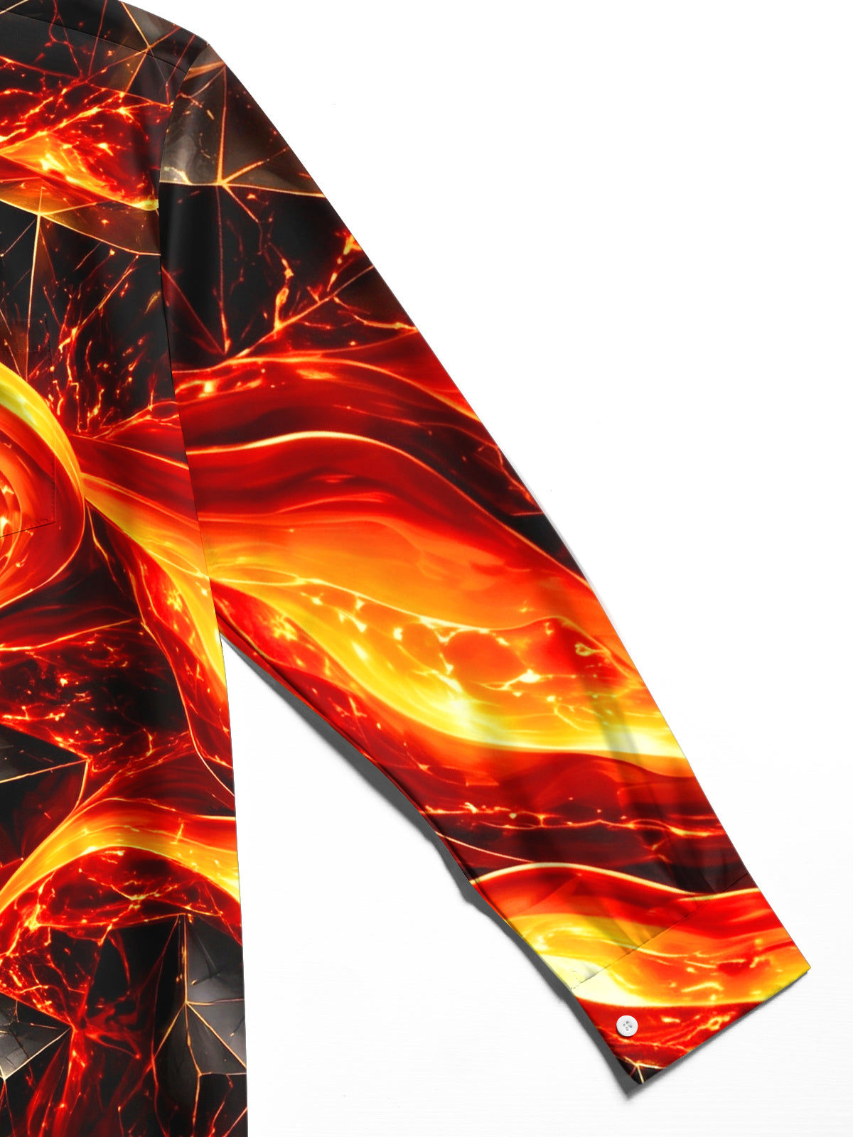 Oceanlyte Men's Printed Abstract Geometric Lava Flow Print Long Sleeve Shirt with Chest Pocket