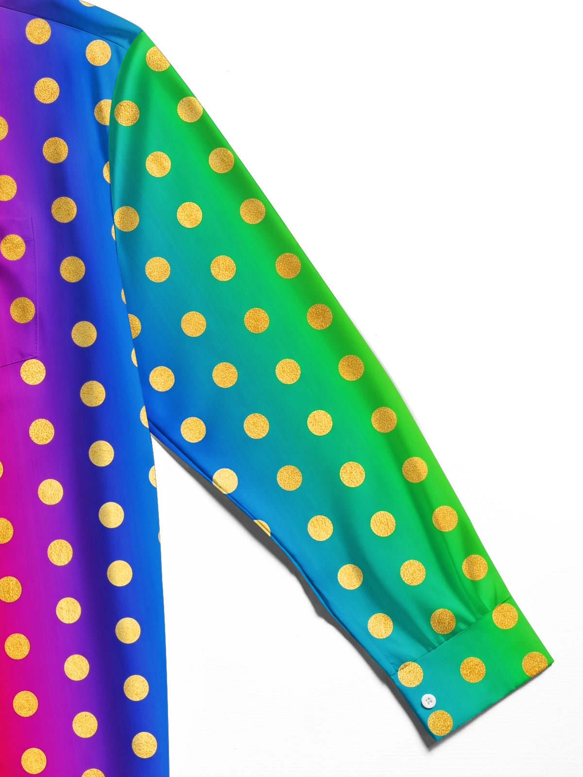 Oceanlyte Men's Patterned Gradient Polka Dots Print Long Sleeve Shirt with Chest Pocket