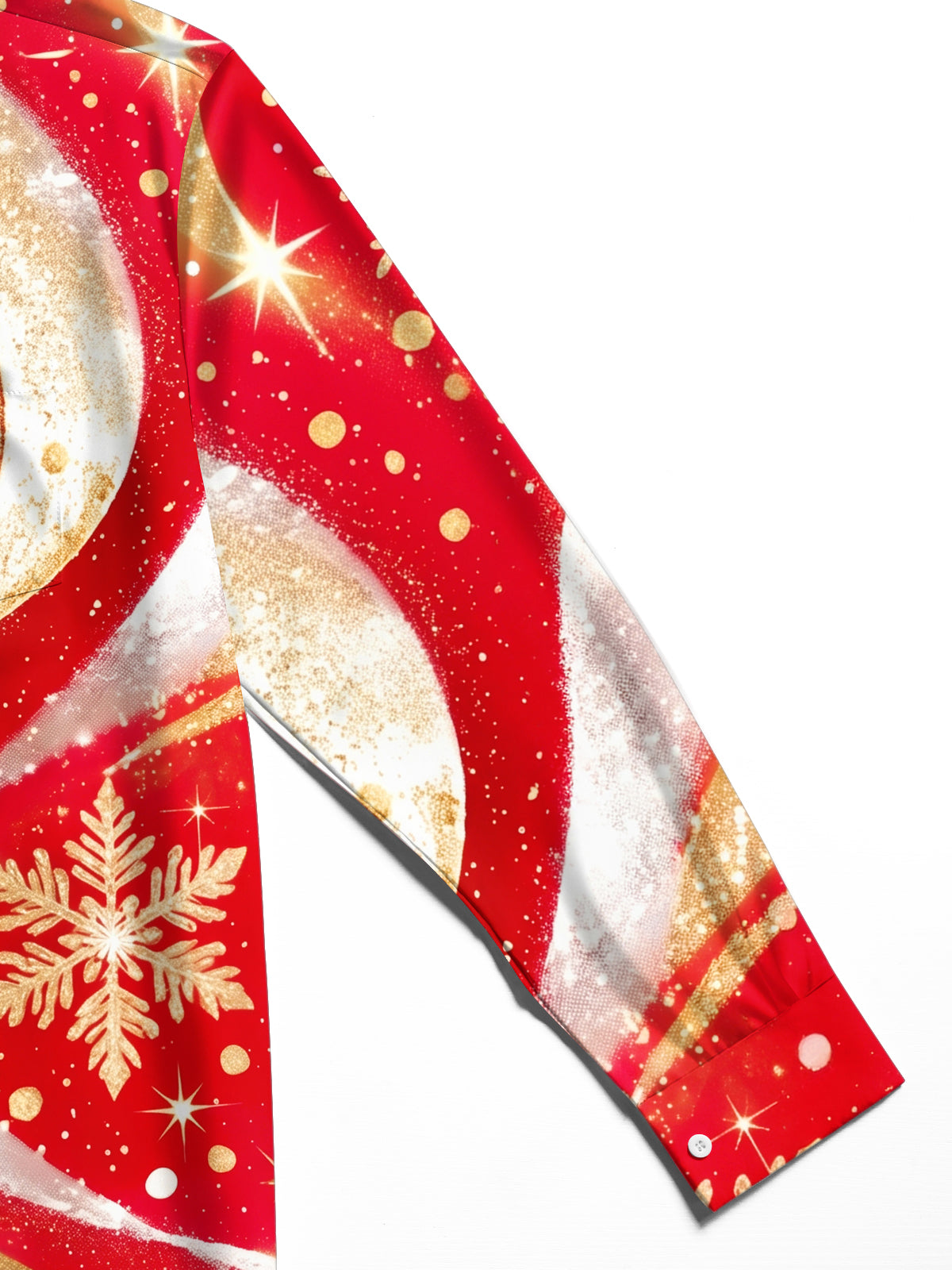 Oceanlyte Men's Abstract Snowflakes And Gold Swirls Print Long Sleeve Shirt with Chest Pocket