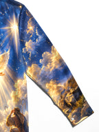 Oceanlyte Men's Christmas Angel And Shepherds With Sheep Print Long Sleeve Shirt with Chest Pocket