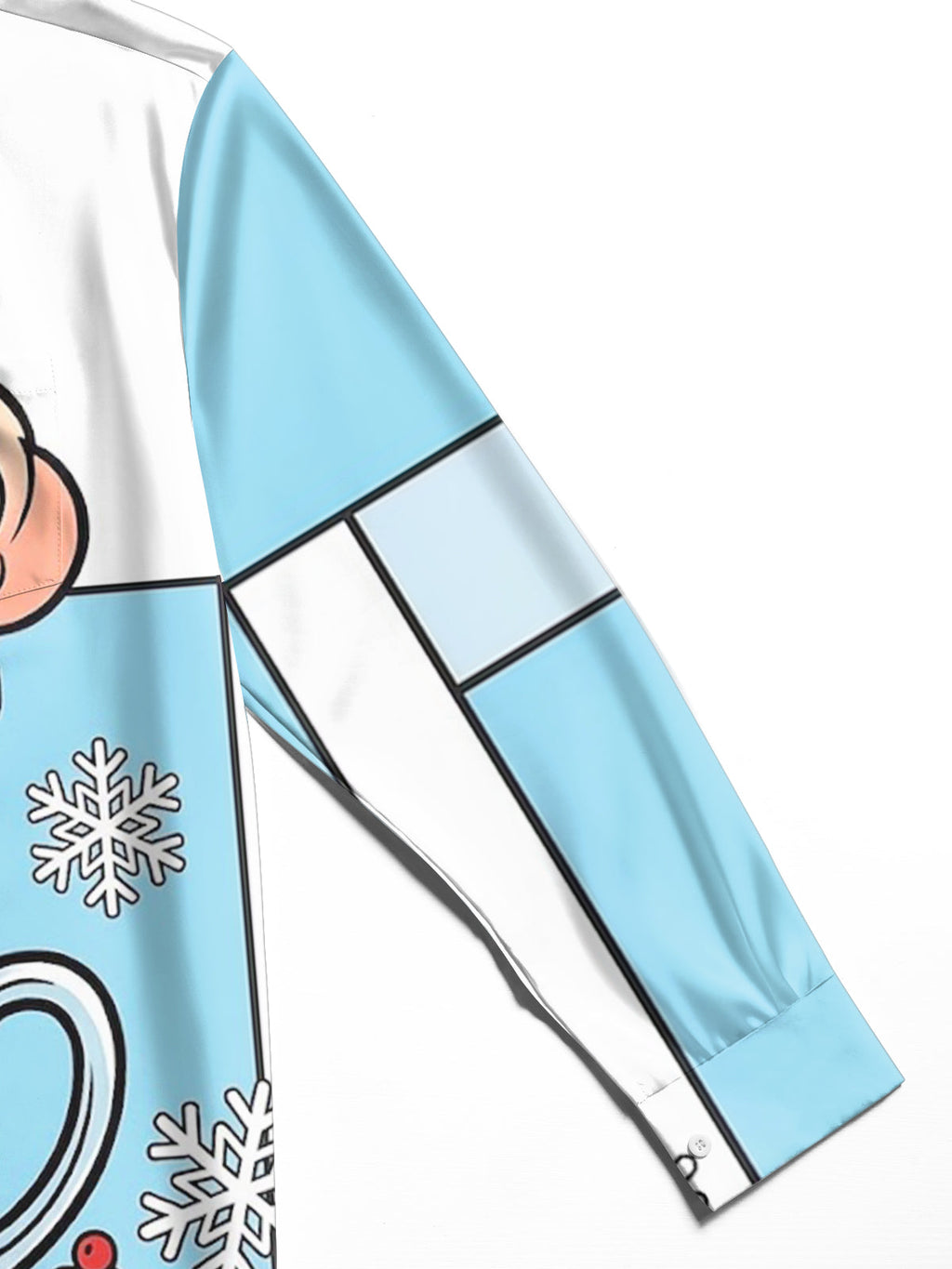 Oceanlyte Men's Printed Winter Snowflake Print Long Sleeve Shirt with Chest Pocket