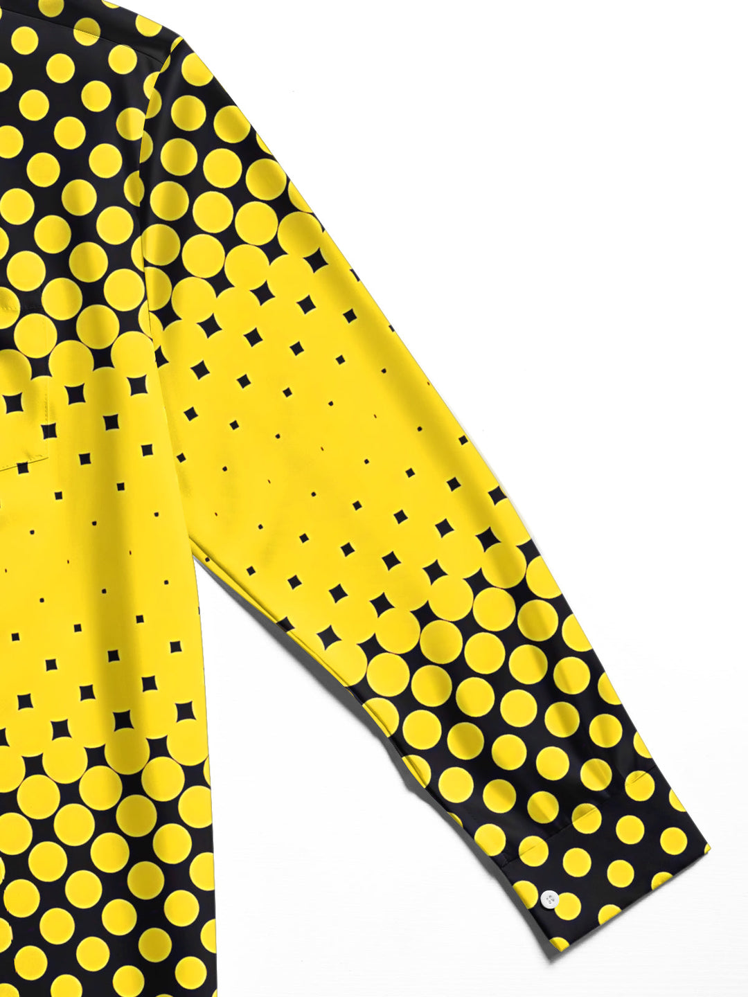 Oceanlyte Men's Geometric Polka Dot Gradient Print Long Sleeve Shirt with Chest Pocket