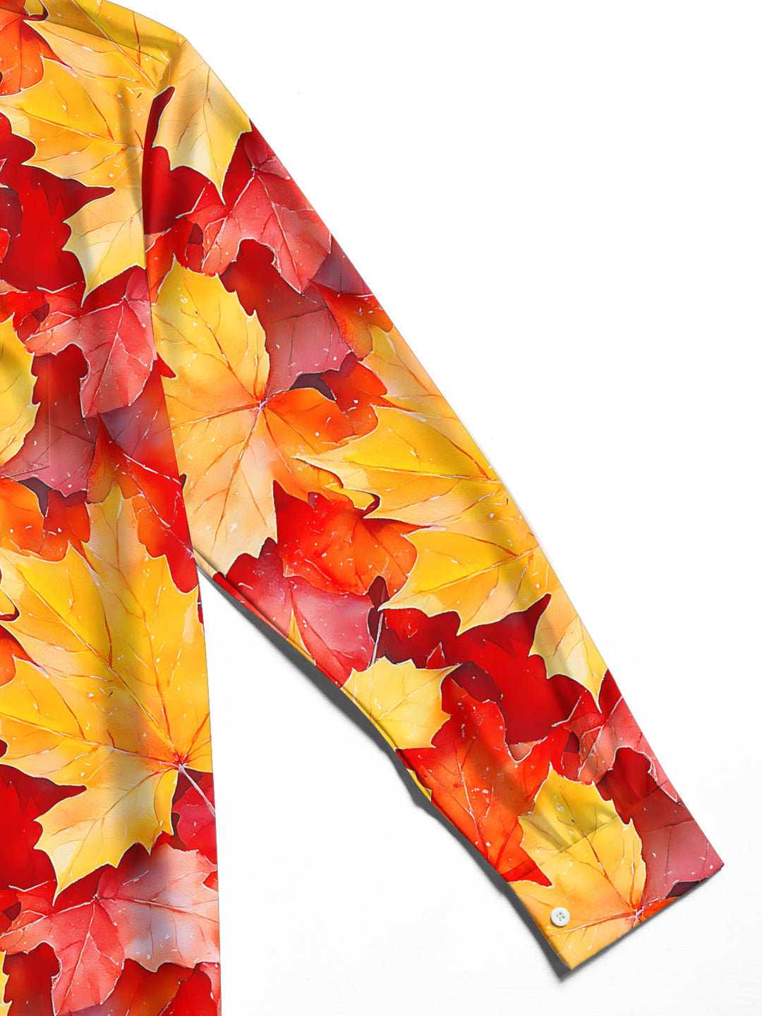 Oceanlyte Men's Printed Autumn Maple Leaves Print Long Sleeve Shirt with Chest Pocket