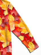 Oceanlyte Men's Printed Autumn Maple Leaves Print Long Sleeve Shirt with Chest Pocket