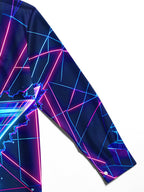 Oceanlyte Men's Graphic Neon Cocktail Glass Print Long Sleeve Shirt with Chest Pocket