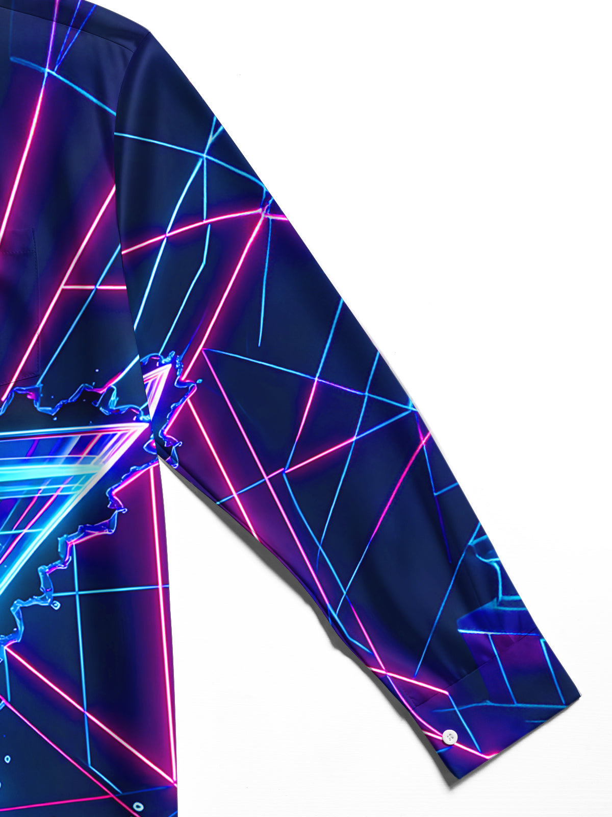 Oceanlyte Men's Graphic Neon Cocktail Glass Print Long Sleeve Shirt with Chest Pocket