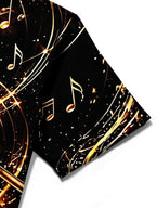 Oceanlyte Men's Graphic Golden Drum Set Print Short Sleeve Shirt with Chest Pocket