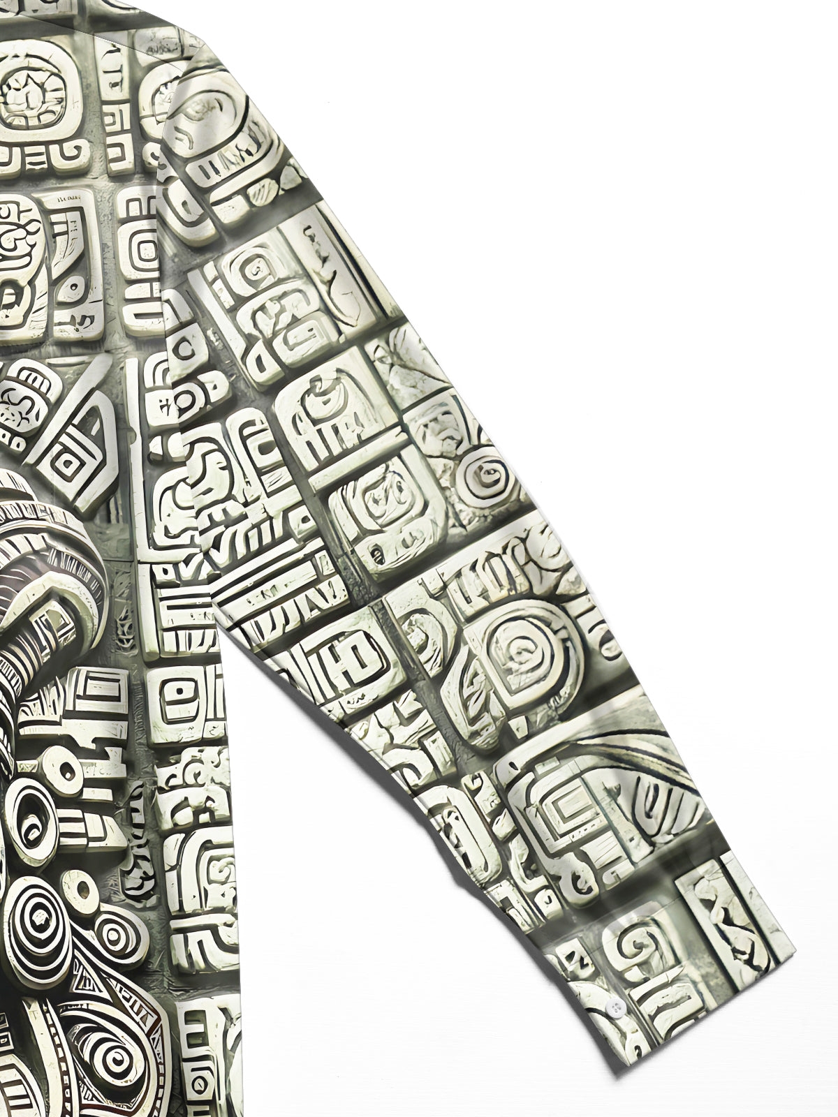 Oceanlyte Mayan Stone Carving Mask Men's Pocket Long Sleeve Shirts