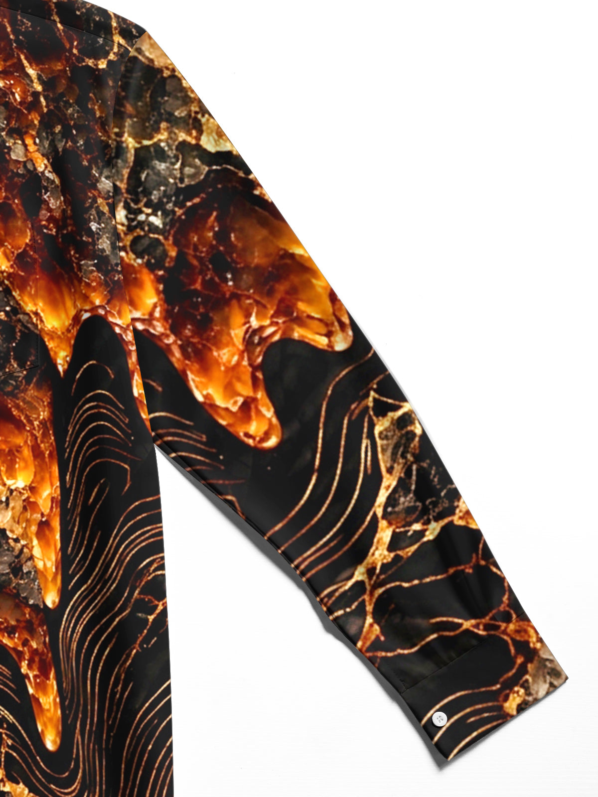 Oceanlyte Men's Abstract Geometric Lava And Wave Lines Print Long Sleeve Shirt with Chest Pocket