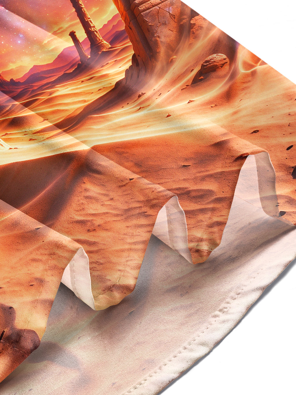 Oceanlyte Men's Long Sleeve Shirt - Desert Arch And Glowing Cross With Galaxy Sky Print with Chest Pocket