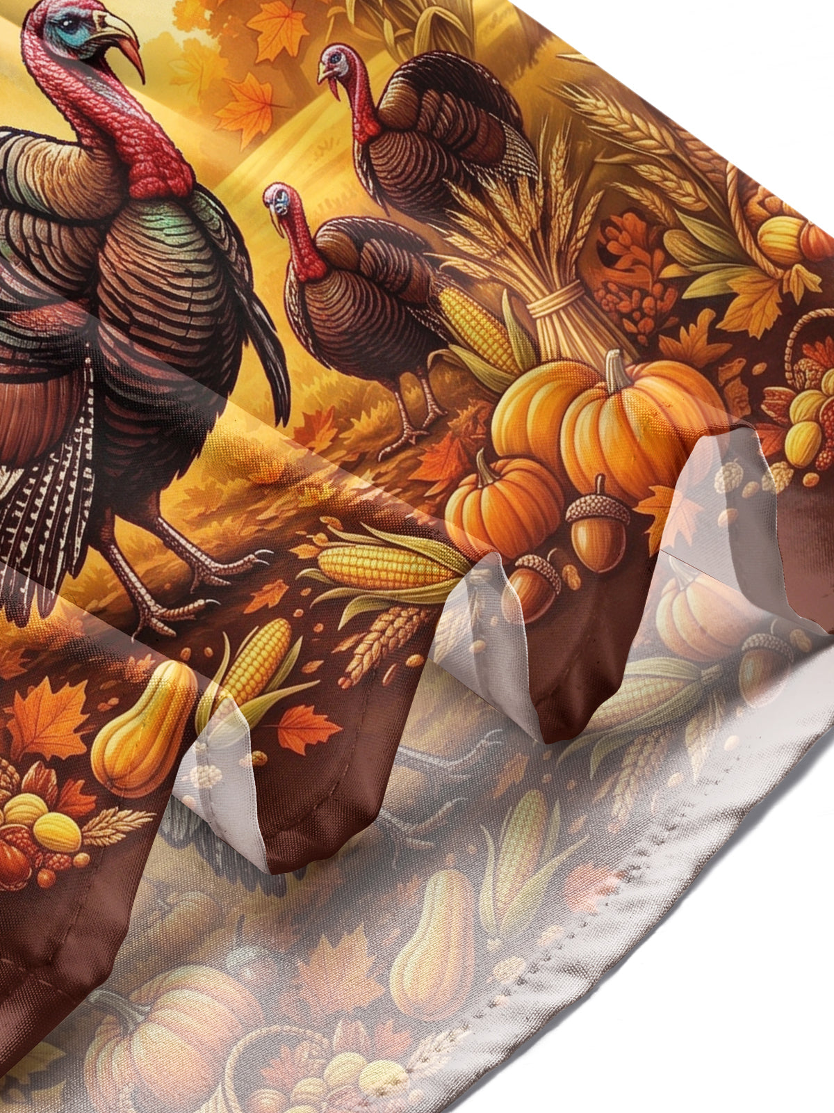 Oceanlyte Men's Thanksgiving Bald Eagle And Turkeys Print Long Sleeve Shirt with Chest Pocket